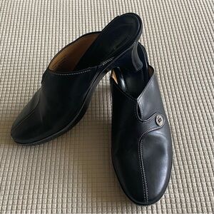 Cole Haan Black Leather Clogs